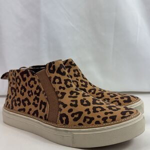 Toms Bryce Tan Leopard Suede Slip-On  Women's Top Sneakers